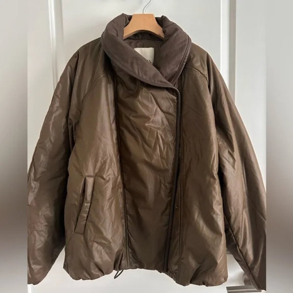 Isabel Marant Kimberly Short Chintz Brown Puffer Coat Size 42/XL/ US 10